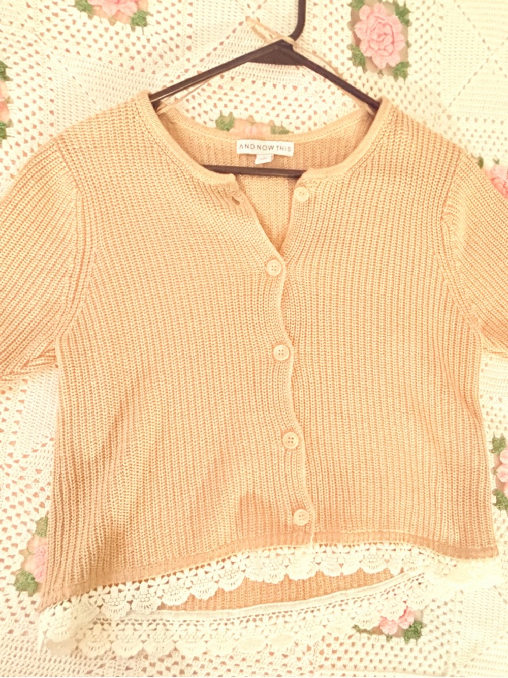 And Now This Cream Cropped Button Cardigan